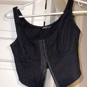 Black Corset Crop Top